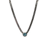Collana Donna Centrale Topazio Azzurro in Argento - CA010937