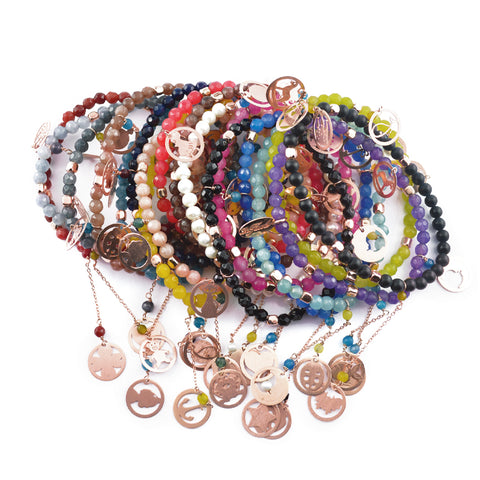 Bracciale Le Favole Pietre Colorate Ciondoli