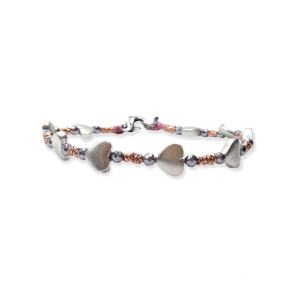 Bracciale Spadarella con Cuori e Ematite - SPBR599 -