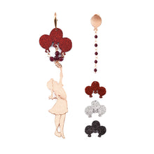Orecchini Asimmetrici Palloncini Glitter Argento - Le Favole
