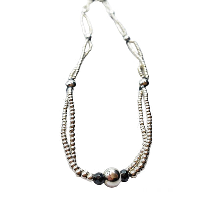 Collana Spadarella Doppia Argento e Ematite - SPGR572