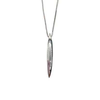Collana Donna Barretta con Brillante in Argento - CA010647