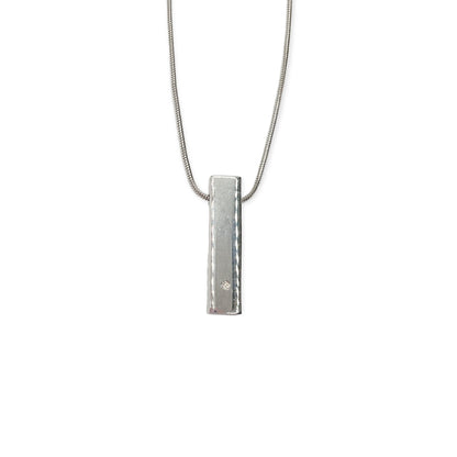 Collana Donna Barretta con Brillante in Argento - CA010647