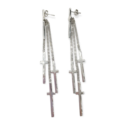 Orecchini Donna Croce Groumette in Argento - OA010282
