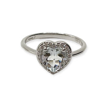 Anello Donna Miluna in Oro Bianco, Brillanti e Acqua Marina a Cuore - LID3373