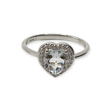 Anello Donna Miluna in Oro Bianco, Brillanti e Acqua Marina a Cuore - LID3373