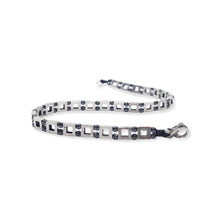Bracciale Spadarella da Uomo con Quadrati in Argento con Ematite - SPBR586 -