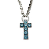 Collana Donna Croce Topazi Azzurri Diva in Argento - CA011191