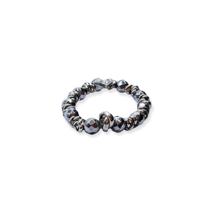 Anello Spadarella Elastico Ematite - SPAN47