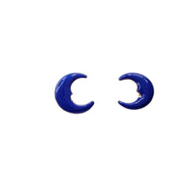 Orecchini Tappa Buco Luna Smalto Bluette - Le Favole