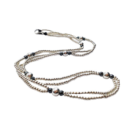 Collana Spadarella Doppia Argento e Ematite - SPGR572