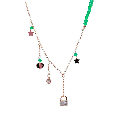 Collana con Pietre Verdi e Ciondoli - Le Favole
