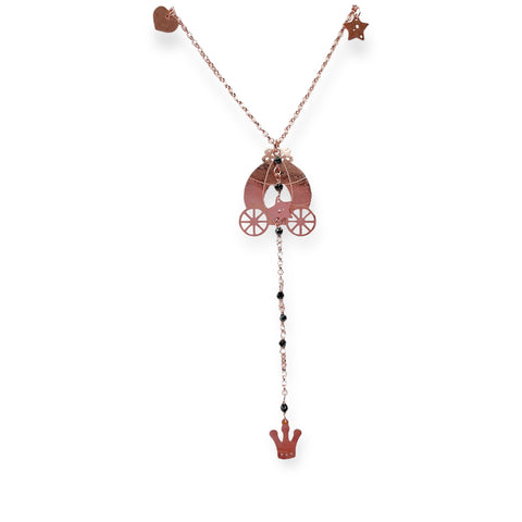 Collana con Carrozza e Pendente Corona - Le Favole
