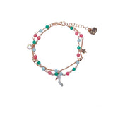 Bracciale Doppio con Pietre Colorate e Bacchetta o Scarpetta - Le Favole