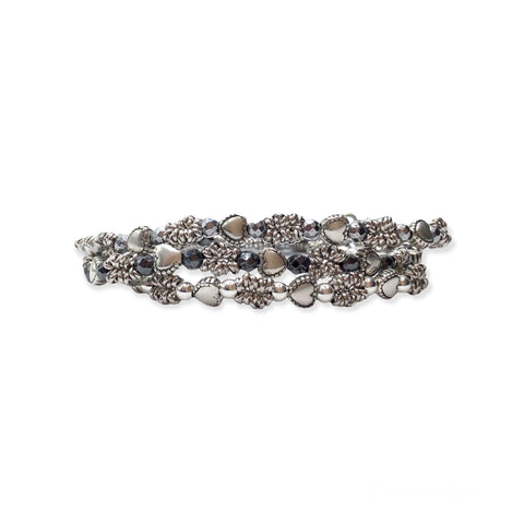 Bracciale con Perline, Anellini e Cuoricini Ex Voto - SPBR611 -