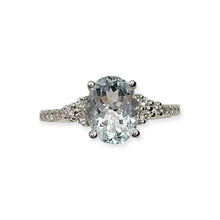 Anello Donna Miluna Gioielli in Oro Bianco, Brillanti e Acqua Marina Rettangolare - LID3544