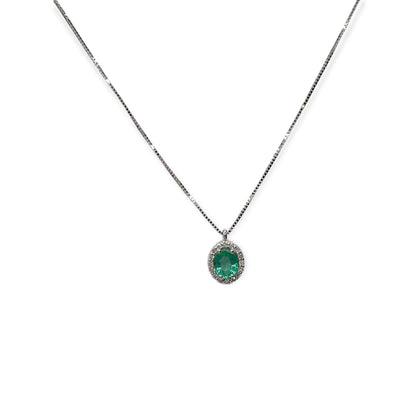 Collana Donna Miluna Gioielli in Oro Bianco, Brillanti e Pietre di Colore - CLD4088