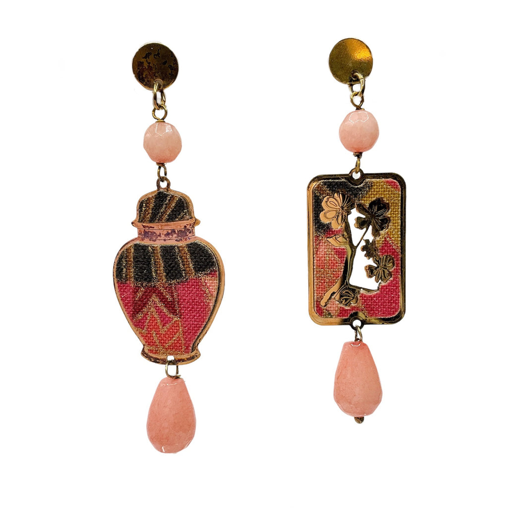 Orecchini Vaso Argento Mini Rosa - Lebole