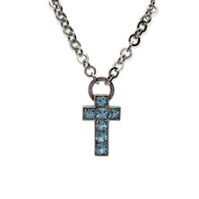Collana Donna Croce Topazi Azzurri Diva in Argento - CA011191