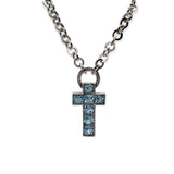 Collana Donna Croce Topazi Azzurri Diva in Argento - CA011191