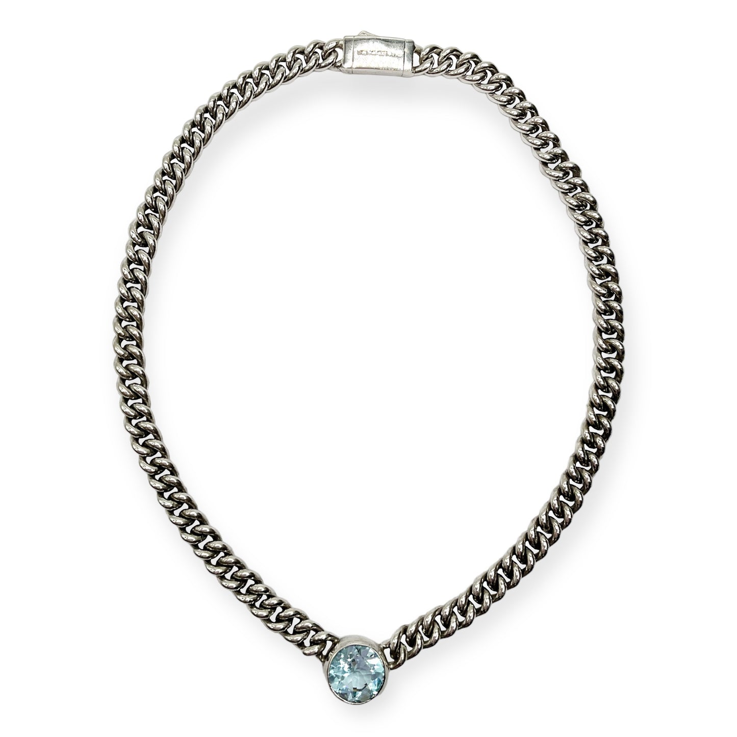 Collana Donna Groumette Topazio Azzurro Color Inside in Argento - CA011028