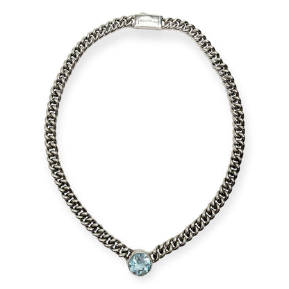 Collana Donna Groumette Topazio Azzurro Color Inside in Argento - CA011028
