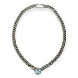 Collana Donna Groumette Topazio Azzurro Color Inside in Argento - CA011028