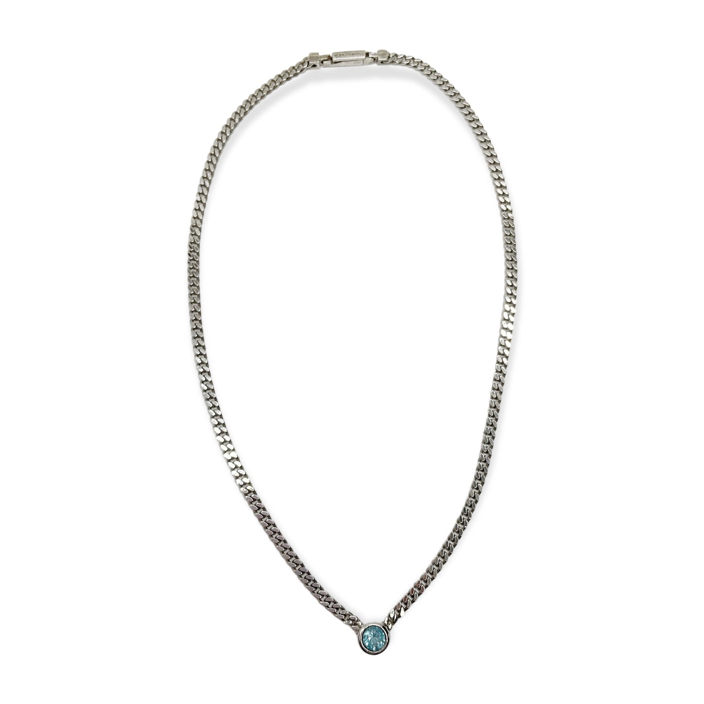 Collana Donna Centrale Topazio Azzurro in Argento - CA010937