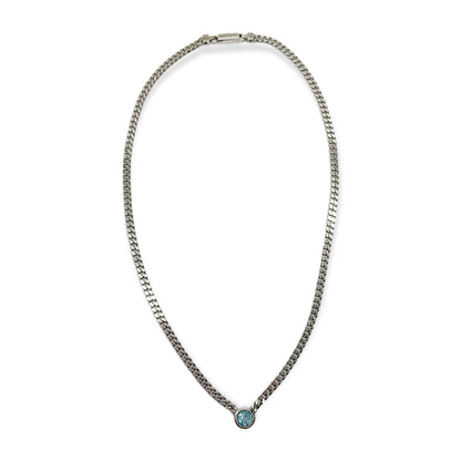 Collana Donna Centrale Topazio Azzurro in Argento - CA010937