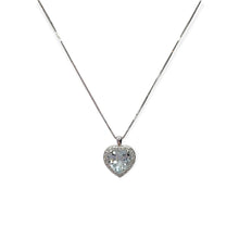 Collana Donna Miluna Gioielli in Oro Bianco, Brillanti e Acqua Marina a Cuore - CLD4213