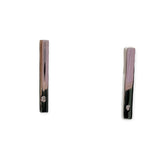 Orecchini Donna Barretta con Brillante in Argento - O0231