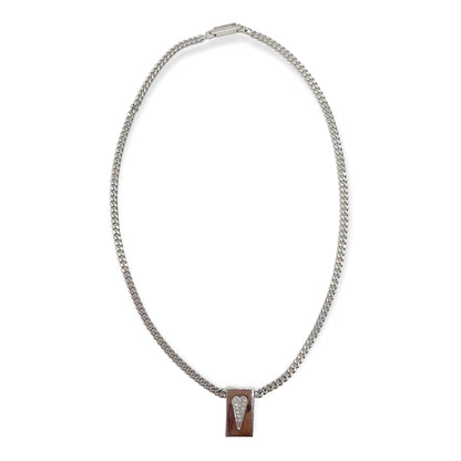 Collana Donna Cuore/Croce con Brillanti in Argento - CA010901