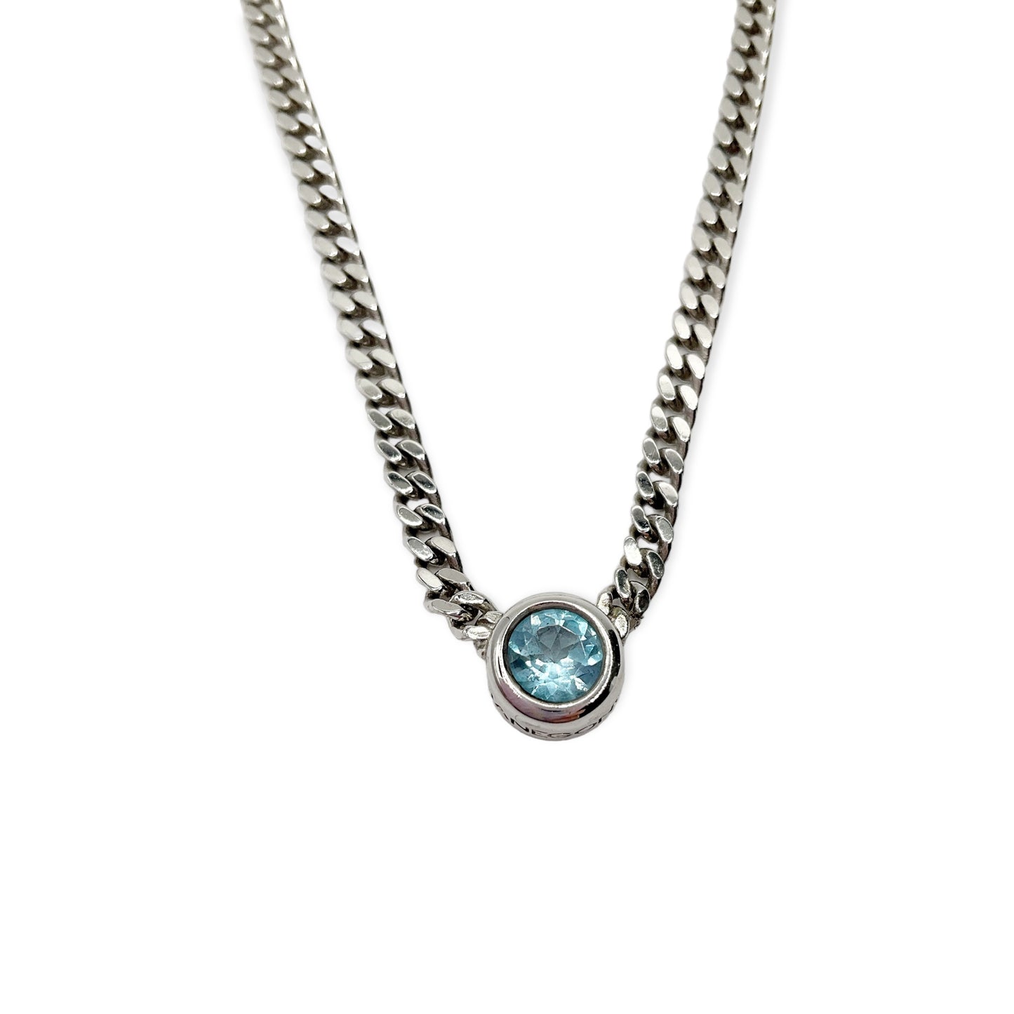 Collana Donna Centrale Topazio Azzurro in Argento - CA010937