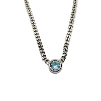 Collana Donna Centrale Topazio Azzurro in Argento - CA010937