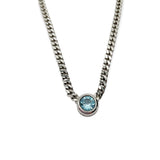 Collana Donna Centrale Topazio Azzurro in Argento - CA010937