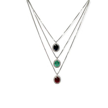 Collana Donna Miluna Gioielli in Oro Bianco, Brillanti e Pietre di Colore - CLD4088