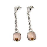 Orecchini Donna Quarzo Rosa e Oro Love Drops in Argento - OA050466