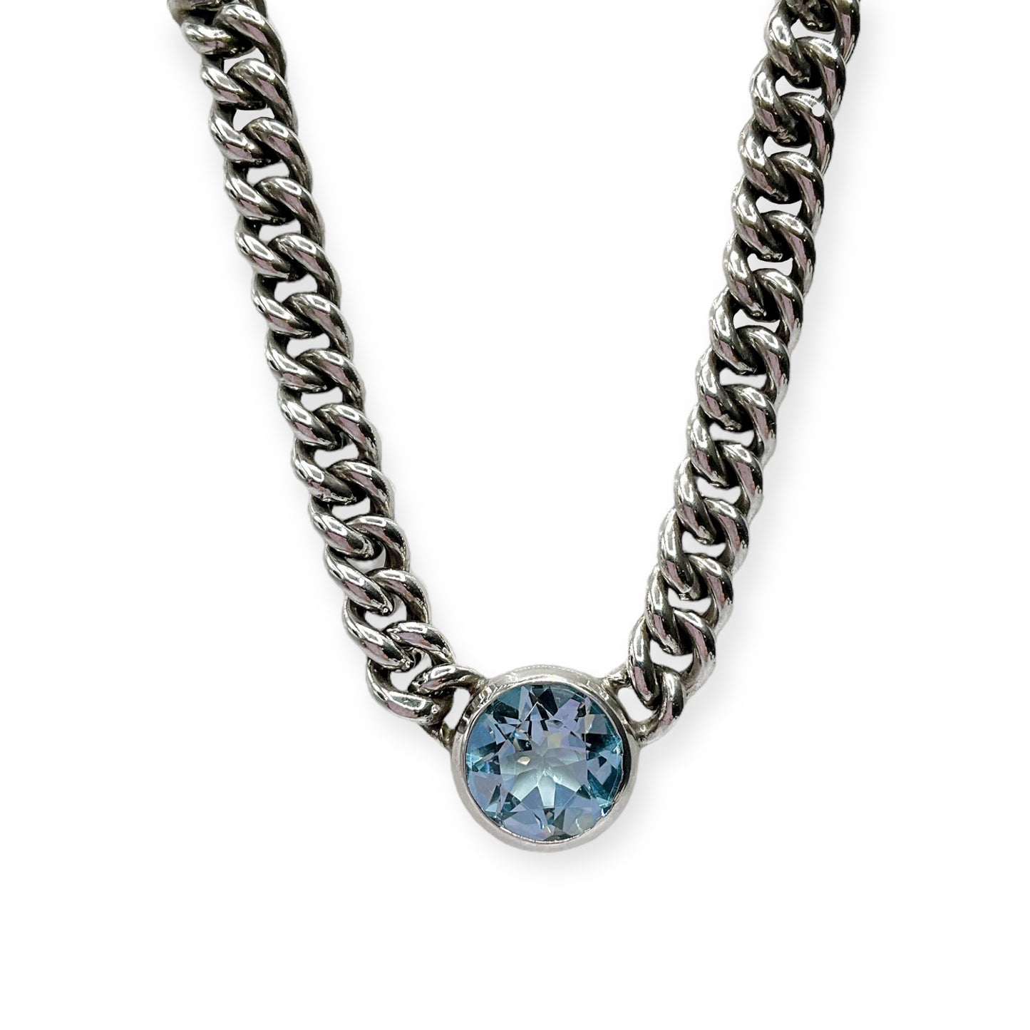 Collana Donna Groumette Topazio Azzurro Color Inside in Argento - CA011028