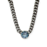 Collana Donna Groumette Topazio Azzurro Color Inside in Argento - CA011028