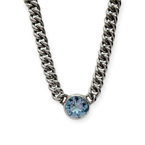 Collana Donna Groumette Topazio Azzurro Color Inside in Argento - CA011028