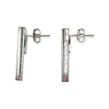 Orecchini Donna Barretta con Brillante in Argento - O0231