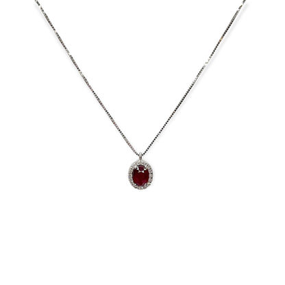 Collana Donna Miluna Gioielli in Oro Bianco, Brillanti e Pietre di Colore - CLD4088