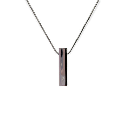 Collana Donna Barretta con Brillante in Argento - CA010647