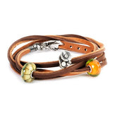 Bracciale Cuoio Marrone Scuro/Chiaro RITIRATO Trollbeads - TLEBR-00034