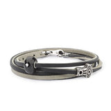 Bracciale Cuoio Nero/Grigio RITIRATO Trollbeads - TLEBR-00032
