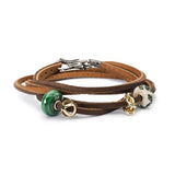 Bracciale Cuoio Marrone Scuro/Chiaro RITIRATO Trollbeads - TLEBR-00034